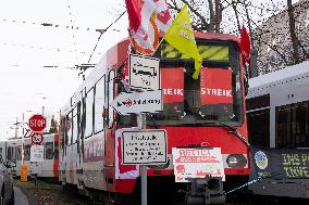 Nationwide Public Transit Go On Strike In Cologne