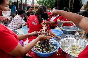 Chinese New Year Celebration Preparation In Bali