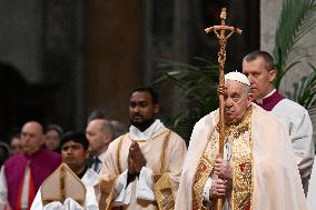 Pope Francis mass for religious orders in St Peters Basilica - Rome