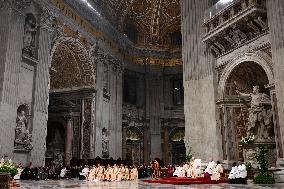 Pope Francis mass for religious orders in St Peters Basilica - Rome