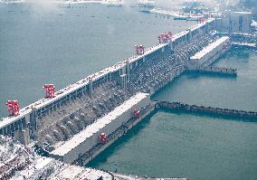 Three Gorges Dam After Snow