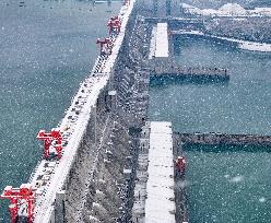 Three Gorges Dam After Snow