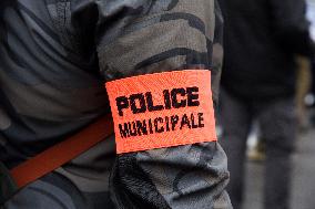 Demonstration of local police units Police Municipale - Paris
