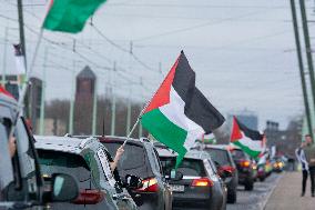 Pro Palestinian Car Parade In Cologne