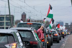 Pro Palestinian Car Parade In Cologne