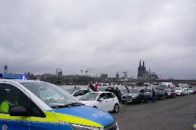 Pro Palestinian Car Parade In Cologne