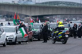 Pro Palestinian Car Parade In Cologne