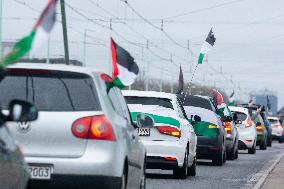 Pro Palestinian Car Parade In Cologne