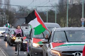 Pro Palestinian Car Parade In Cologne