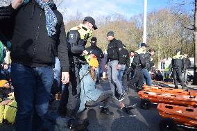 Climate Activists Block The Final Section Of The A12 - The Hague