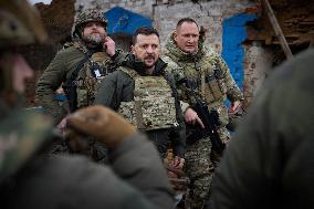 Zelensky Visits Frontline Troops - Zaporizhzhia