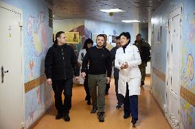 Zelensky Visits National Cancer Institute - Kyiv