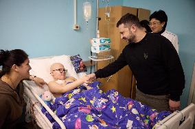 Zelensky Visits National Cancer Institute - Kyiv