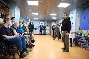 Zelensky Visits National Cancer Institute - Kyiv