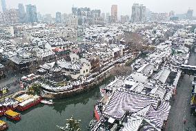 Confucius Temple Snow Scenery in Nanjing