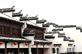 Confucius Temple Snow Scenery in Nanjing