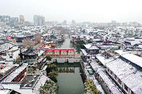 Confucius Temple Snow Scenery in Nanjing