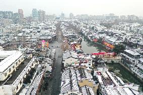 Confucius Temple Snow Scenery in Nanjing