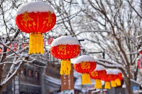 Ancient Qingzhou City Decorated to welcome Chinese Lunar New Year