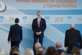 King Felipe Presents National Sociology And Political Science Award - Madrid