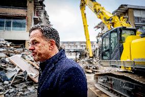 PM Rutte Visits The Disaster Site Of The Explosion - Rotterdam