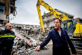 PM Rutte Visits The Disaster Site Of The Explosion - Rotterdam