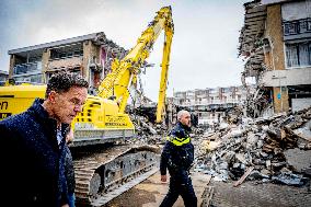 PM Rutte Visits The Disaster Site Of The Explosion - Rotterdam
