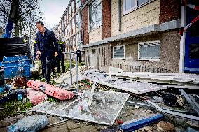 PM Rutte Visits The Disaster Site Of The Explosion - Rotterdam