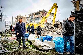 PM Rutte Visits The Disaster Site Of The Explosion - Rotterdam
