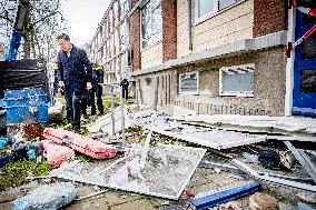 PM Rutte Visits The Disaster Site Of The Explosion - Rotterdam