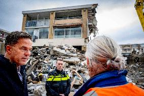 PM Rutte Visits The Disaster Site Of The Explosion - Rotterdam