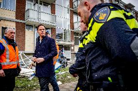 PM Rutte Visits The Disaster Site Of The Explosion - Rotterdam