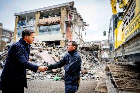 PM Rutte Visits The Disaster Site Of The Explosion - Rotterdam