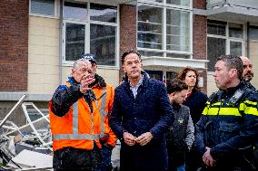 PM Rutte Visits The Disaster Site Of The Explosion - Rotterdam