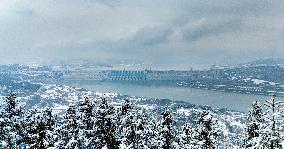 Snow Falls on The Three Gorges Reservoir Area in Yichang