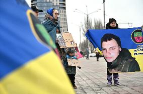 Rally in support of Ukrainian POWs in ZaporizhzhiaRally in support of Ukrainian POWs in Zaporizhzhia