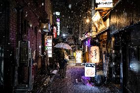 Heavy Snowfall In Tokyo.