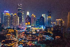 Tourists Visit The Traditional Style Shibati Area in Chongqing