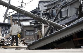 Aftermath of strong earthquake in central Japan