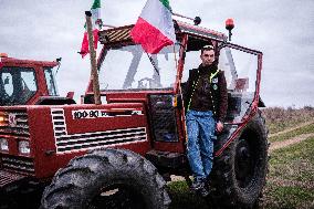 Protesting Farmers Gather At The Outskirt Of Rome