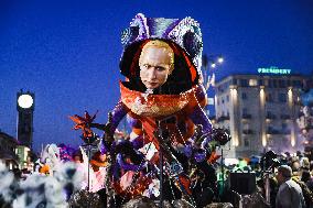 Floats Of Political Satire At The First Masked Course Of The Carnival Of Viareggio