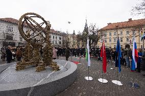 SLOVENIA-LJUBLJANA-ARMILLARY SPHERE-INAUGURATION CEREMONY