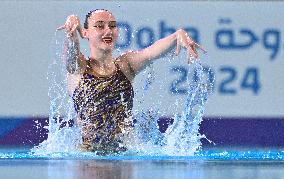 (SP)QATAR-DOHA-WORLD AQUATICS CHAMPIONSHIPS-ARTISTIC SWIMMING-WOMEN'S SOLO FREE