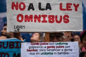 Protest Over Milei's Sweeping Reform Bill - Buenos Aires