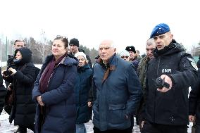 Josep Borrell at police drill in Kyiv Region