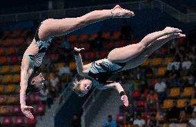 (SP)QATAR-DOHA-DIVING-WORLD AQUATICS CHAMPIONSHIPS-WOMEN-3M SYNCHRONISED