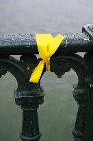 Yellow Ribbons In Tribute To The Hostages Of October 7
