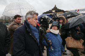 Ceremony In Paris To Pay Tribute To The 42 French Citizens Killed  In Israel