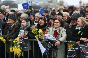 Ceremony In Paris To Pay Tribute To The 42 French Citizens Killed  In Israel
