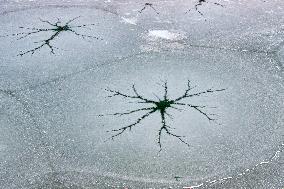 Frozen Lake Pattern Landscape